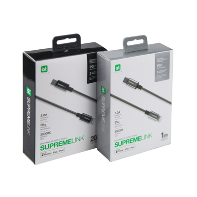 300gsm C2S Coated Art Paper Lightning Cable Packaging Untuk Produk Elektronik