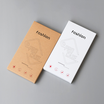 Handcraft Paper Retailing Hanger Box Phone Case Box Pengemasan dengan jendela transparan plastik