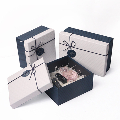 Parfum Kosmetik Kado Kemasan Kotak Tutup Dan Kotak Dasar Dengan Pita Ikatan Simpul Raffia