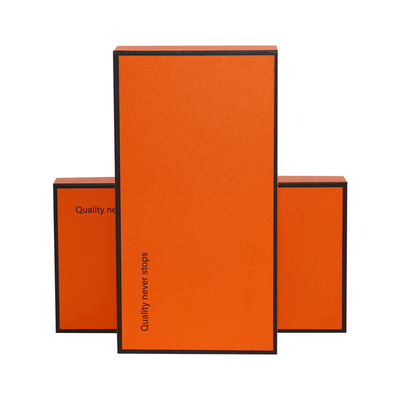 Orange Custom Logo Phone Case Paper Packaging Box Custom Lid Dan Base Grosir