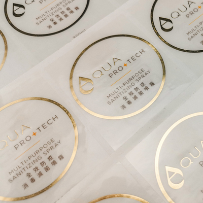 Clear Round Shape Packaging Sticker Label membran ringan hot stamping