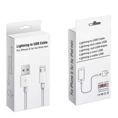 Custom Paper Box Spot UV USB Cable Charger Data Cable Packaging Box Desain
