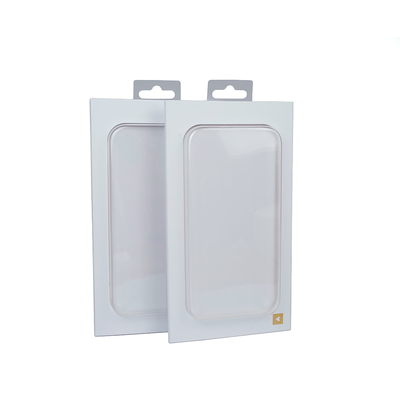 Custom Printed Phone Case Packaging Box White Cardboard Paper Boxes dengan jendela