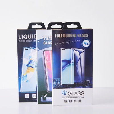 Full Curved Mobile Phone Tempered Glass Screen Protector Box Packaging Dengan Logo Khusus