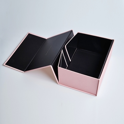 quality Custom Black Pink Cardboard Paper Folding Magnetic Closure Box Kotak Hadiah Karton factory