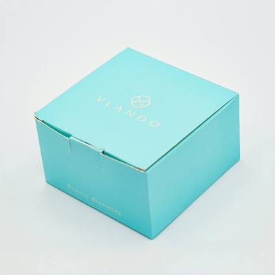 Gold Stamping Logo Custom Packaging Box Blue Exquisite Face Cream Cosmetic Box Packaging