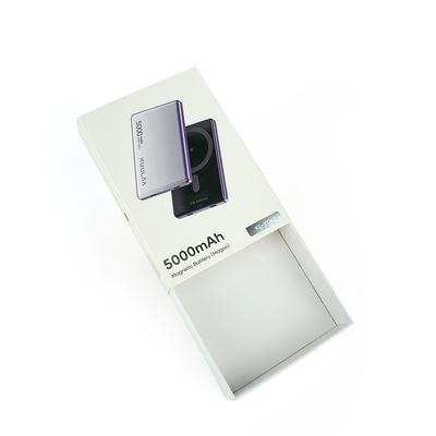 Custom Printed Power Bank Cardboard Paper Box Sliding Drawer Gift Box Untuk Paket Elektronik