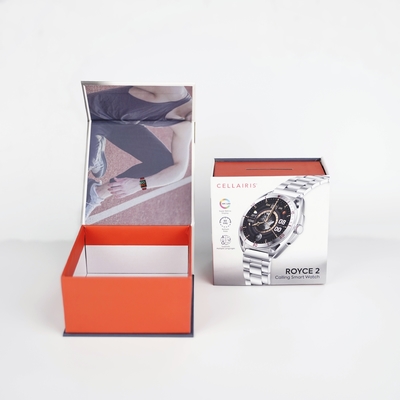 Custom Logo Print UV Coating Matt Lamination Rigid Watch Packing Flip Box Magnetic Gift Packaging Box