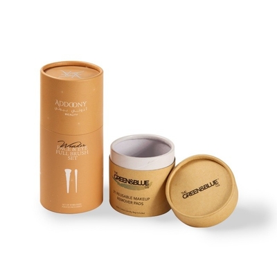 Custom Round Kraft Paper Cylinder Packaging Box Push Up Paper Tube Box untuk Kosmetik