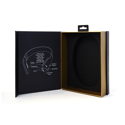 Produk Elektronik Custom Buku Bentuk Kemasan Kotak EVA Tray Kotak Kardus Magnetik untuk Headphone
