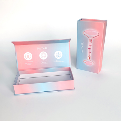 Custom dicetak Flip top Box Perawatan Kulit Wajah Roller produk kemasan Lady Beauty Tools Kemasan Kertas Kotak untuk Kosmetik